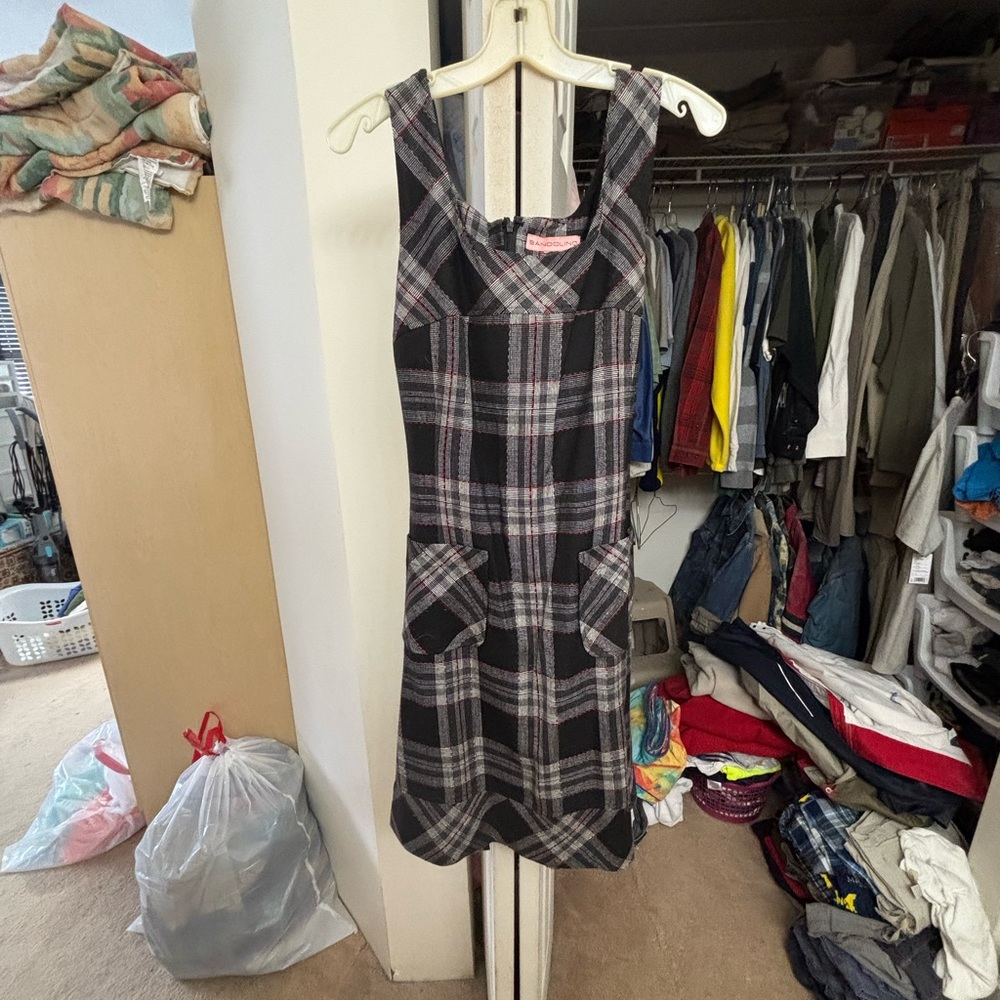 Bandolino Black and Red Plaid Dress NWOT